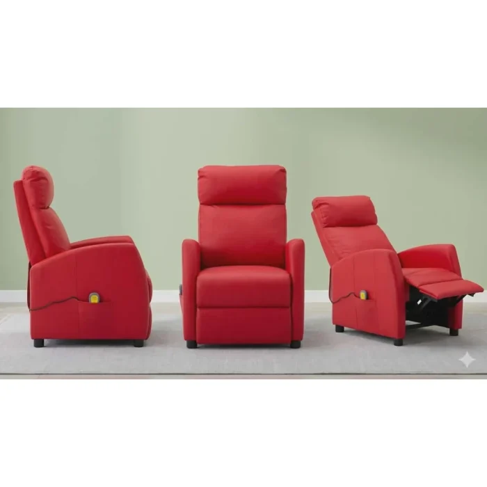 VidaXL RECLINER RED LEATHER (SKU-289728) - Image 2