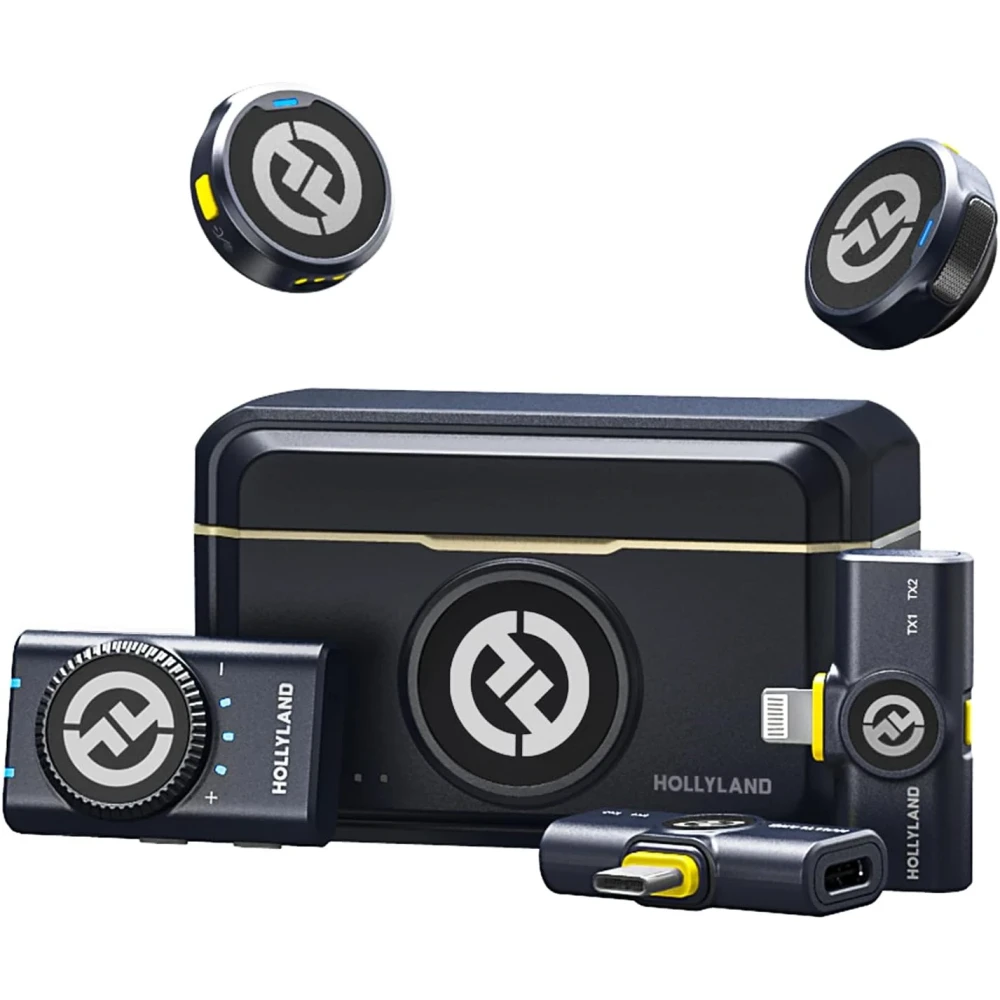 image Hollyland LARK M2 Wireless Microphone for iPhone, Android and Camera, 48KHz 24Bit Hi-Fi Audio, 1000ft LOS Range, Noise Cancellation, 40H Duration for Vlogging, YouTube, Streaming - Image 1