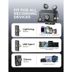 Hollyland LARK M2 Wireless Microphone for iPhone, Android and Camera, 48KHz 24Bit Hi-Fi Audio, 1000ft LOS Range, Noise Cancellation, 40H Duration for Vlogging, YouTube, Streaming - Image 7