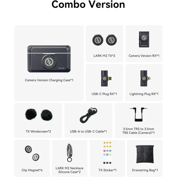 Hollyland LARK M2 Wireless Microphone for iPhone, Android and Camera, 48KHz 24Bit Hi-Fi Audio, 1000ft LOS Range, Noise Cancellation, 40H Duration for Vlogging, YouTube, Streaming - Image 9