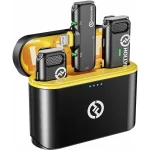 Hollyland Lark C1 Wireless Lavalier Microphone for iPhone 14/13/12, MFi Certified, Plug and Play, Noise Cancelling Lapel Mic with 656ft Transmission, 32H Working Time for Volgging,