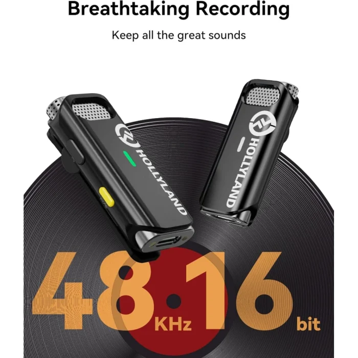 Hollyland Lark C1 Wireless Lavalier Microphone for iPhone 14/13/12, MFi Certified, Plug and Play, Noise Cancelling Lapel Mic with 656ft Transmission, 32H Working Time for Volgging, - Image 8