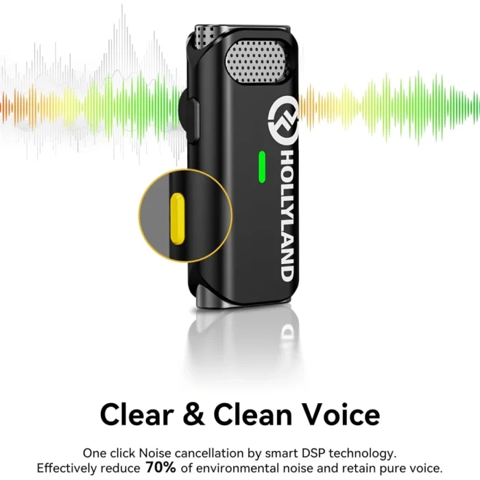 Hollyland Lark C1 Wireless Lavalier Microphone for iPhone 14/13/12, MFi Certified, Plug and Play, Noise Cancelling Lapel Mic with 656ft Transmission, 32H Working Time for Volgging, - Image 6