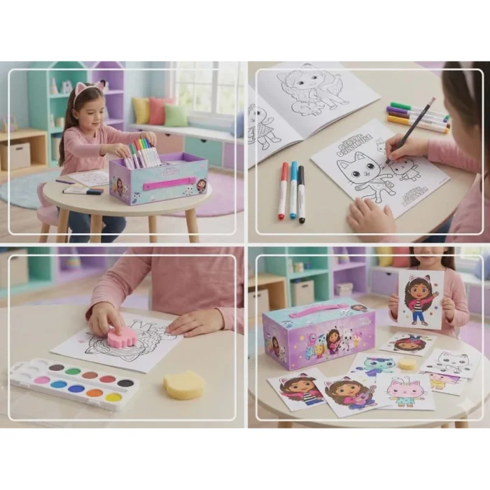 Gabby's Dollhouse Colouring Stationary Set - Image 2