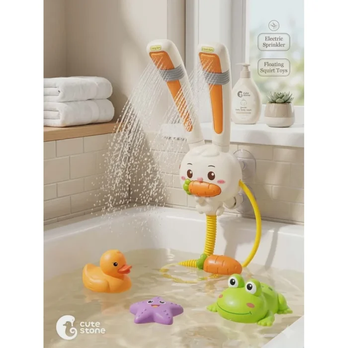 Cute Stone Bunny Bath Toy - Image 3