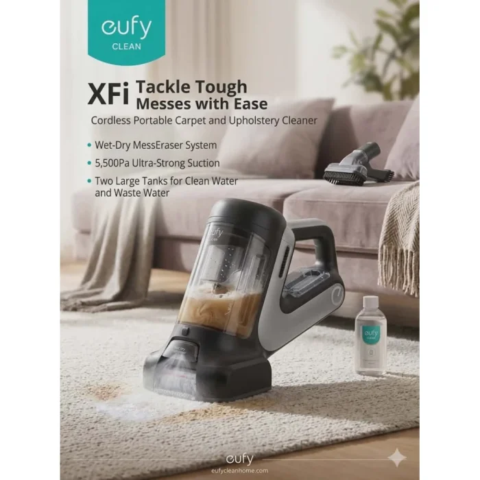eufy Clean XFi (T2530) Portable Carpet & Upholstery Cleaner - Image 3