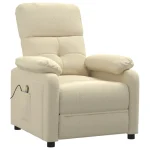 vidaXL Massage Recliner Chair Cream Fabric(SKU-289681)