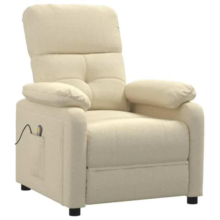 vidaXL Massage Recliner Chair Cream Fabric(SKU-289681) - Image 6