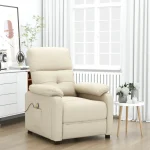 vidaXL Massage Recliner Chair Cream Fabric(SKU-289681) - Image 2