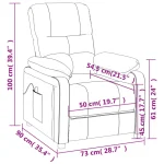 vidaXL Massage Recliner Chair Cream Fabric(SKU-289681) - Image 3