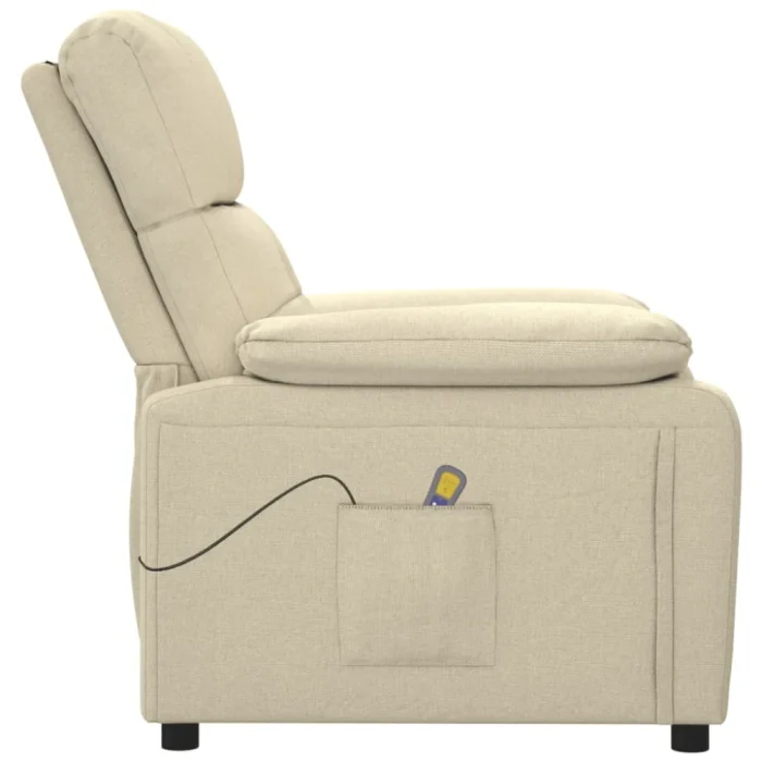 vidaXL Massage Recliner Chair Cream Fabric(SKU-289681) - Image 5