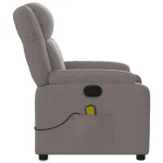vidaXL Reclining Massage Chair Taupe Fabric (SKU-373556) - Image 3