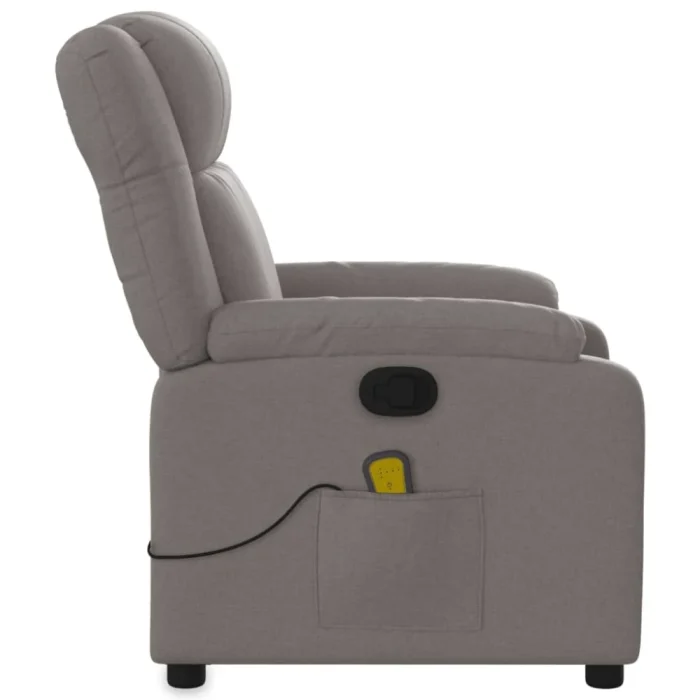 vidaXL Reclining Massage Chair Taupe Fabric (SKU-373556) - Image 3
