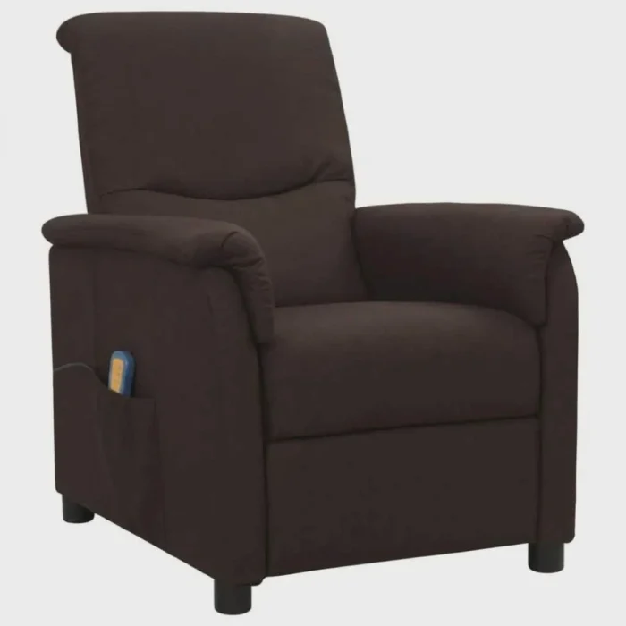 vidaXL Reclining Massage Chair Dark Brown Fabric (SKU-338911) - Image 6