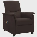 vidaXL Reclining Massage Chair Dark Brown Fabric (SKU-338911)