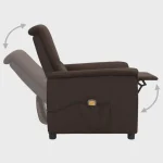 vidaXL Reclining Massage Chair Dark Brown Fabric (SKU-338911) - Image 3