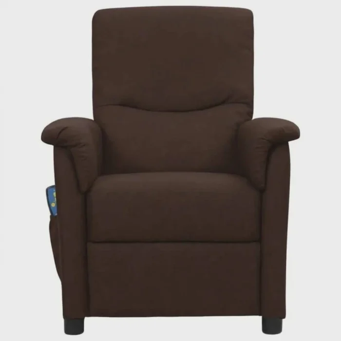 vidaXL Reclining Massage Chair Dark Brown Fabric (SKU-338911) - Image 4