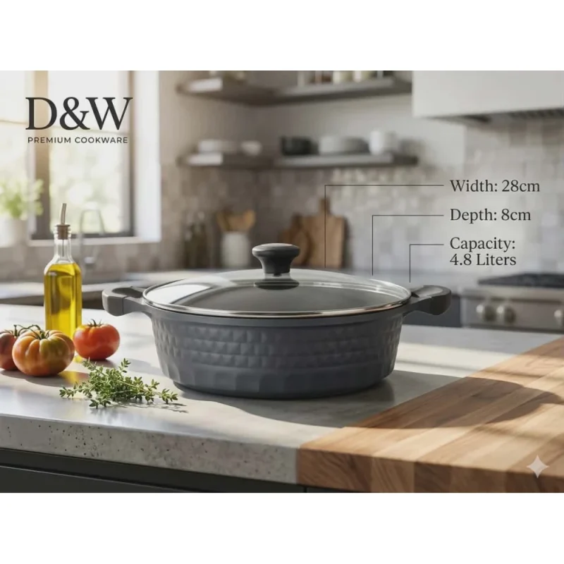 D&W COOKING POT 28cm Width 8cm Length 4.8L
