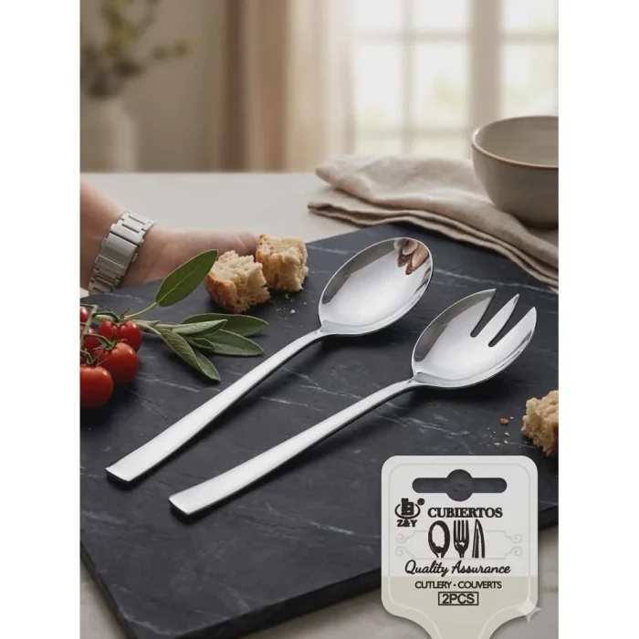 CUBIERTOS SERVING SPOON & FORK Z-614 - Image 3