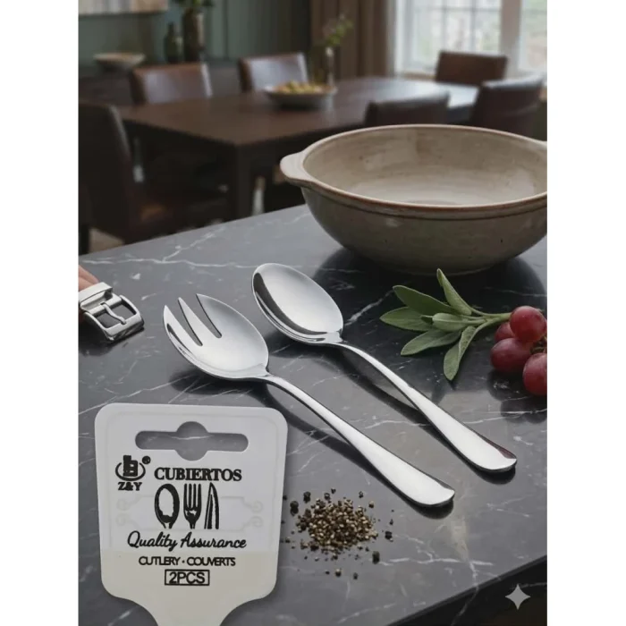 CUBIERTOS SERVING SPOON & FORK Z-514 - Image 3