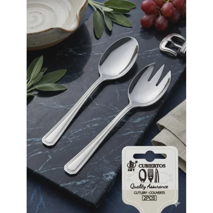CUBIERTOS SERVING SPOON & FORK Z-414 - Image 3
