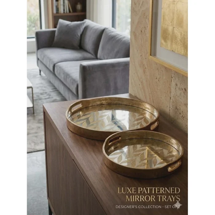 LUXE PATTERENED MIRROR TRAY - Image 3