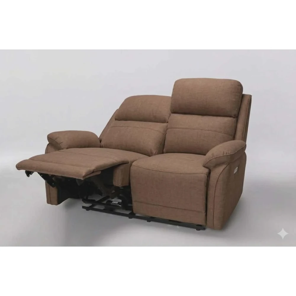 image Vidaxl Two Seater Recliner BROWN FABRIC (SKU-324093) - Image 1