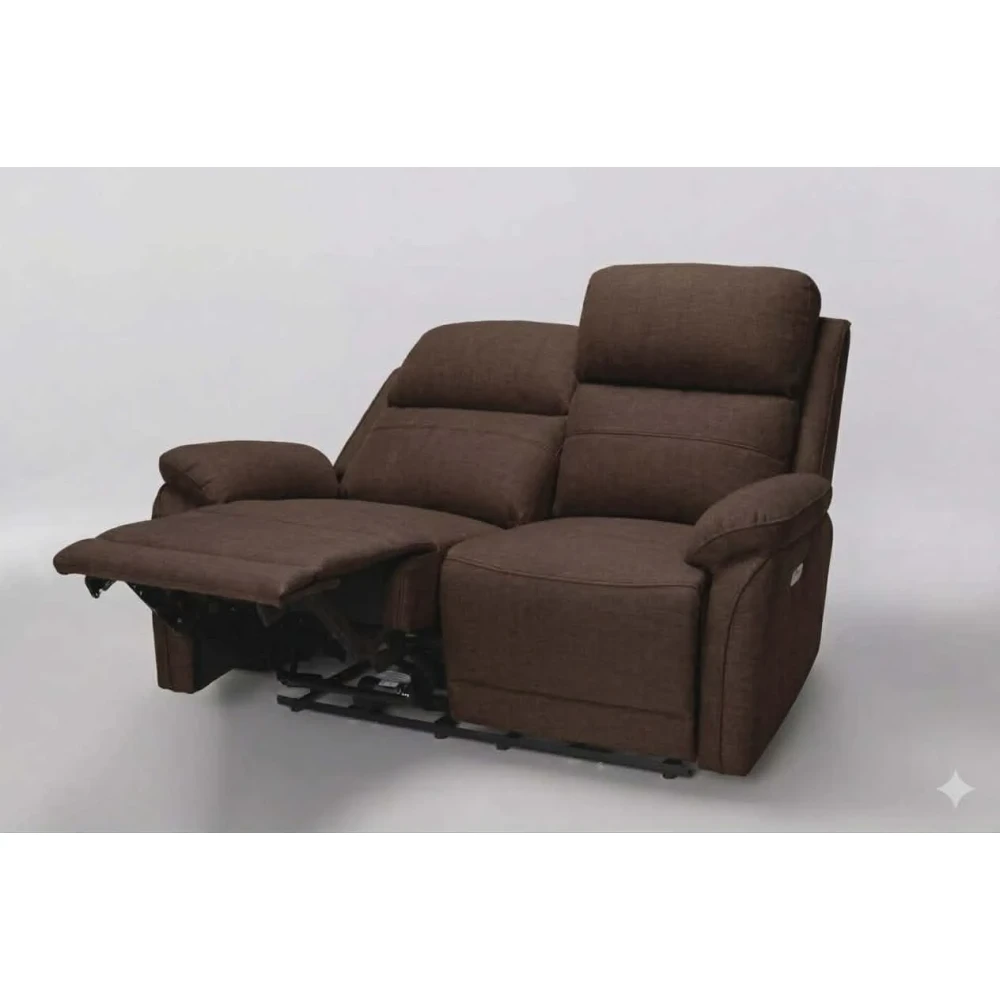 image Vidaxl Two Seater Recliner DARK BROWN FABRIC (SKU-324097) - Image 1