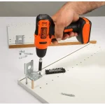 Black & Decker 12V 1.5Ah 900 RPM Cordless Drill Driver with 13 Pieces Bits in Kitbox For Drilling and Fastening, Orange/Black, LD12SP-B5 - Image 4