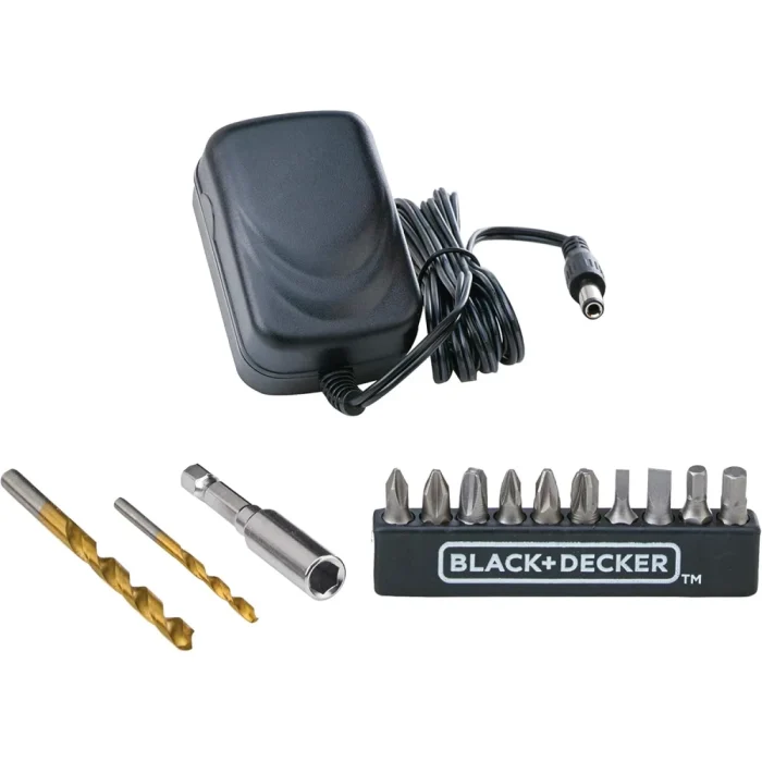 Black & Decker 12V 1.5Ah 900 RPM Cordless Drill Driver with 13 Pieces Bits in Kitbox For Drilling and Fastening, Orange/Black, LD12SP-B5 - Image 6