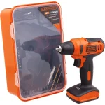 Black & Decker 12V 1.5Ah 900 RPM Cordless Drill Driver with 13 Pieces Bits in Kitbox For Drilling and Fastening, Orange/Black, LD12SP-B5 - Image 7