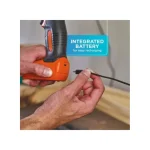 7.2V Li-Ion Cordless Electric Compact Drill Driver For Screwdriving & Fastening with 7 Pieces Screwdriver Bitset, Orange/Black - Image 5