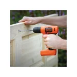 7.2V Li-Ion Cordless Electric Compact Drill Driver For Screwdriving & Fastening with 7 Pieces Screwdriver Bitset, Orange/Black - Image 7