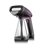 BLACK+DECKER Portable Garment Steamer, Universal Bottle Adapter, Fine Mist Spray, Ergonomic Compact Design, Effective on All Fabrics, 0.26 L 1500 W HST1500-B5 Dark Purple