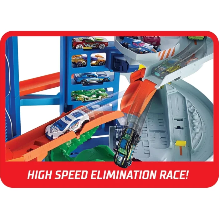 Hot Wheels City Robo T-Rex Ultimate Garage Multi-level multi-play mode Park 100 plus 1:64 scale cars - Image 6