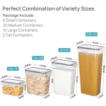 Sindcom Airtight Food Storage Containers Set, 38pcs Plastic Kitchen and Pantry Organization Canisters, Black - Image 2