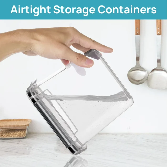 Sindcom Airtight Food Storage Containers Set, 38pcs Plastic Kitchen and Pantry Organization Canisters, Black - Image 3