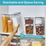 Sindcom Airtight Food Storage Containers Set, 38pcs Plastic Kitchen and Pantry Organization Canisters, Black - Image 5