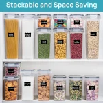 Sindcom Airtight Food Storage Containers Set, 38pcs Plastic Kitchen and Pantry Organization Canisters, Black - Image 7