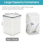 Vtopmart Sindcom Airtight Storage Canisters, 4 Pcs Large Food Storage Container for Flour, Sugar, Baking Supplies, Rice with Lids - Image 2