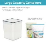 Vtopmart Sindcom Airtight Storage Canisters, 4 Pcs Large Food Storage Container for Flour, Sugar, Baking Supplies, Rice with Lids - Image 5