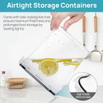 Vtopmart Sindcom Airtight Storage Canisters, 4 Pcs Large Food Storage Container for Flour, Sugar, Baking Supplies, Rice with Lids - Image 6