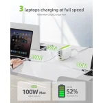 300W USB C Charger FEEYOO GAN Fast Charging Station 5 Ports Type C Power Adapter PD 100w Desktop Charger Compatible with MacBook Pro/Air,Dell XPS,iPad,iPhone,Galaxy etc - Image 2
