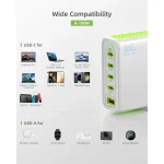 300W USB C Charger FEEYOO GAN Fast Charging Station 5 Ports Type C Power Adapter PD 100w Desktop Charger Compatible with MacBook Pro/Air,Dell XPS,iPad,iPhone,Galaxy etc - Image 4
