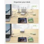 300W USB C Charger FEEYOO GAN Fast Charging Station 5 Ports Type C Power Adapter PD 100w Desktop Charger Compatible with MacBook Pro/Air,Dell XPS,iPad,iPhone,Galaxy etc - Image 6