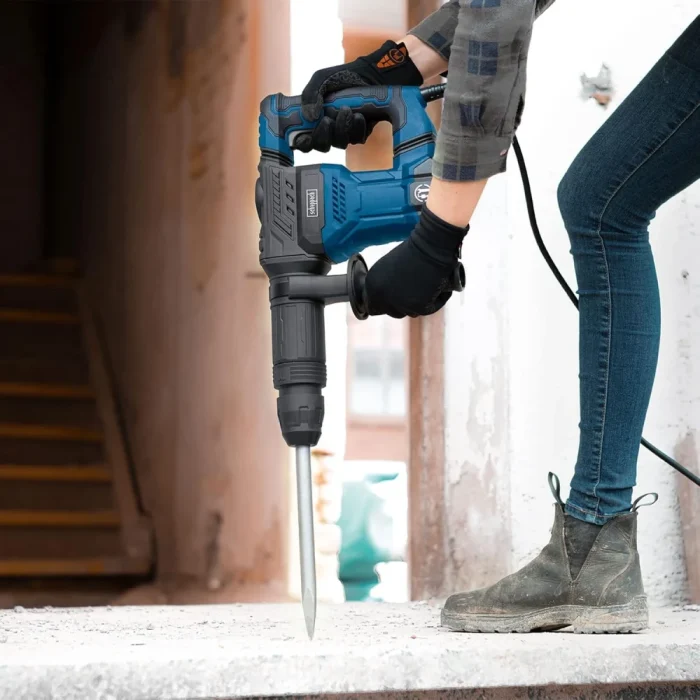Scheppach Demolition Hammer AB1500x Concrete Hammer | 20J Impact Force | 1300W Power | SDS-Max | 4100 BPM | 6 kg Lightweight | Includes Pointed and Flat Chisel and Case - Image 3