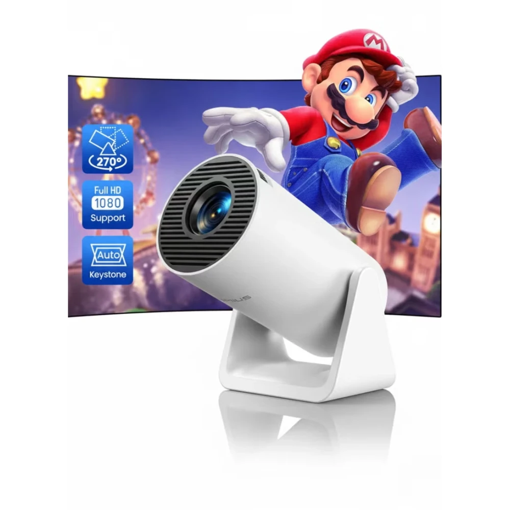 image WiMiUS Mini Projector S27 WiFi Bluetooth 1080P Support, 270° Adjustable Stand, Auto Keystone Portable Home Theater Projector - Image 1