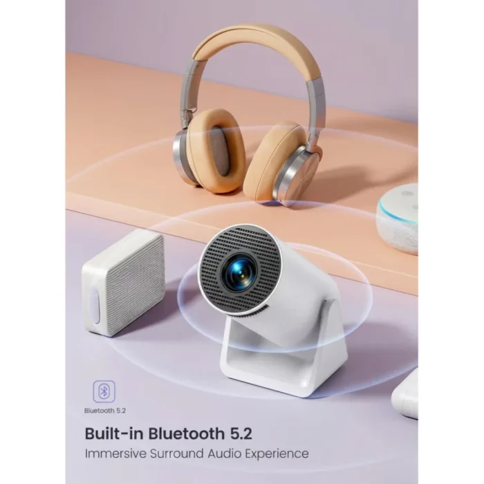 WiMiUS Mini Projector S27 WiFi Bluetooth 1080P Support, 270° Adjustable Stand, Auto Keystone Portable Home Theater Projector - Image 4
