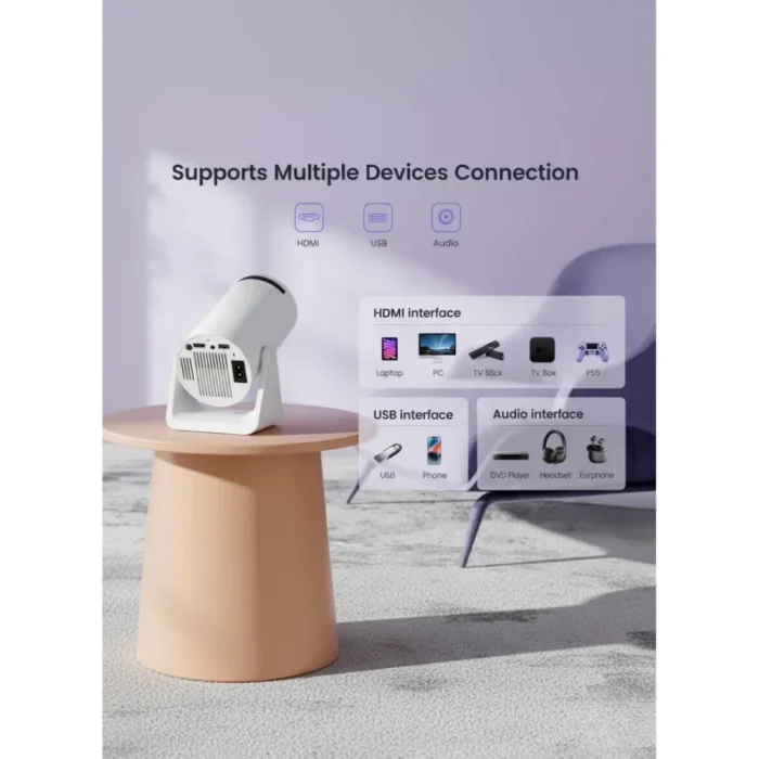 WiMiUS Mini Projector S27 WiFi Bluetooth 1080P Support, 270° Adjustable Stand, Auto Keystone Portable Home Theater Projector - Image 5