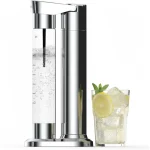 LePresso Sparkling Water Maker, Slow-Fast Releasing System Sparkling Soda Machine, Homemade Soda Maker with Dual 350mL and 500mL Bottle, 1L Capacity Compatible with CO2 Capsule - Silver